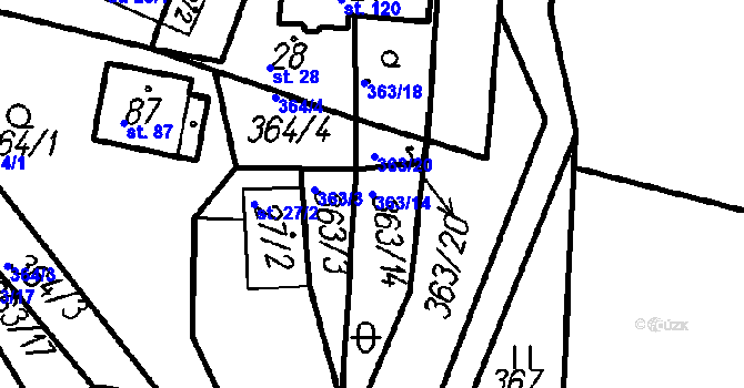 Parcela st. 363/14 v KÚ Malá Víska u Klatov, Katastrální mapa