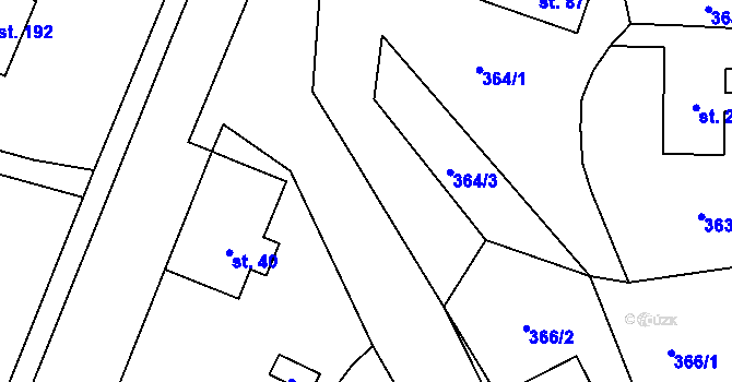 Parcela st. 363/17 v KÚ Malá Víska u Klatov, Katastrální mapa