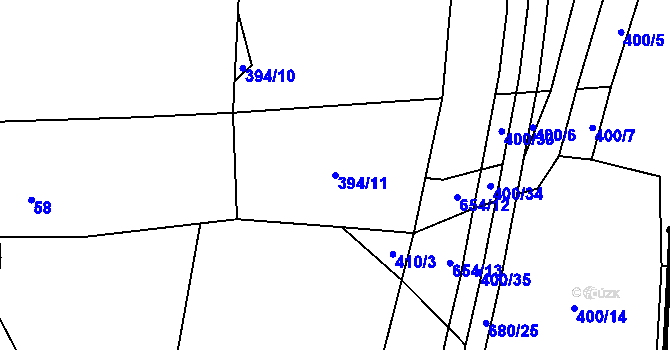 Parcela st. 394/11 v KÚ Malá Víska u Klatov, Katastrální mapa