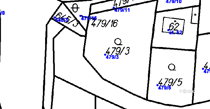 Parcela st. 479/3 v KÚ Malá Víska u Klatov, Katastrální mapa