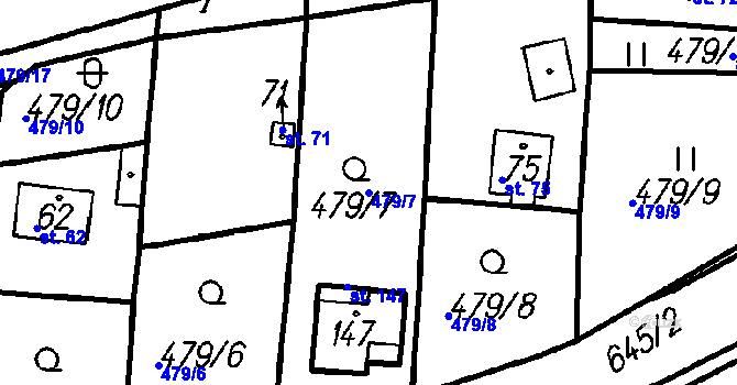 Parcela st. 479/7 v KÚ Malá Víska u Klatov, Katastrální mapa