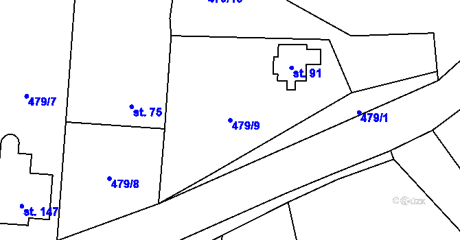 Parcela st. 479/9 v KÚ Malá Víska u Klatov, Katastrální mapa