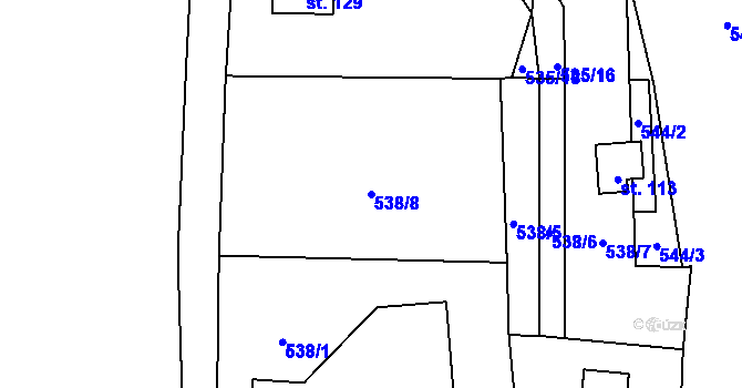 Parcela st. 538/8 v KÚ Malá Víska u Klatov, Katastrální mapa