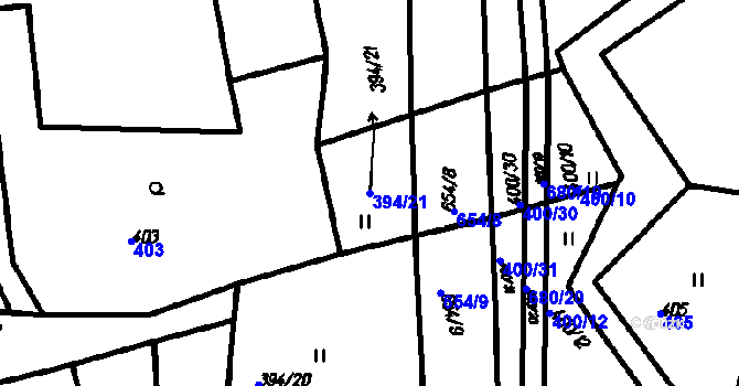 Parcela st. 394/21 v KÚ Malá Víska u Klatov, Katastrální mapa