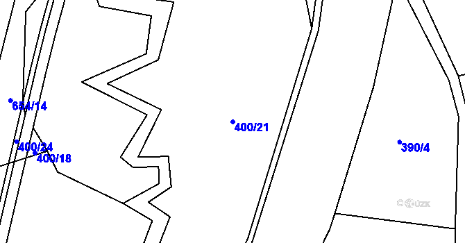 Parcela st. 400/21 v KÚ Malá Víska u Klatov, Katastrální mapa