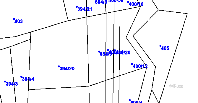 Parcela st. 654/9 v KÚ Malá Víska u Klatov, Katastrální mapa