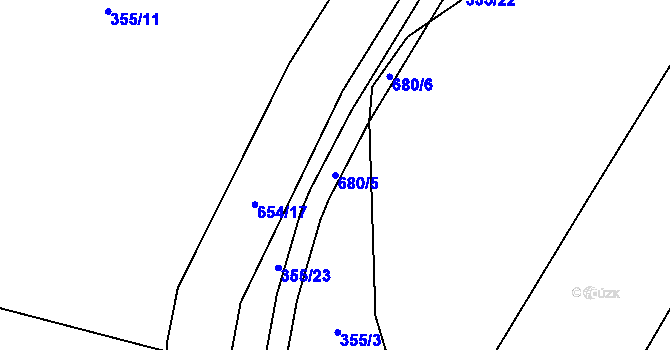 Parcela st. 680/5 v KÚ Malá Víska u Klatov, Katastrální mapa