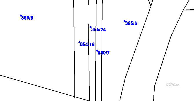 Parcela st. 680/7 v KÚ Malá Víska u Klatov, Katastrální mapa