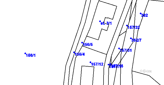 Parcela st. 156/5 v KÚ Neznašovy, Katastrální mapa