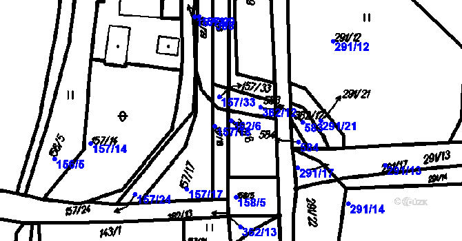 Parcela st. 362/6 v KÚ Neznašovy, Katastrální mapa