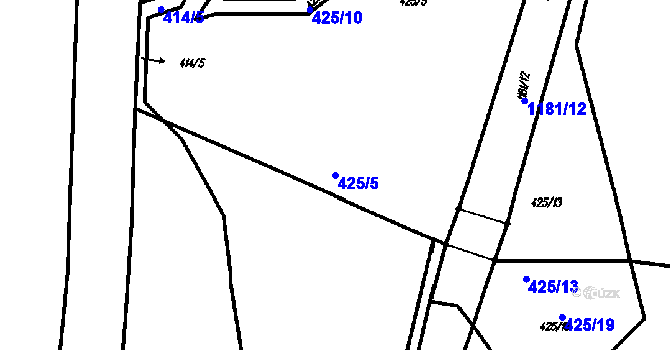 Parcela st. 425/5 v KÚ Vrhaveč u Klatov, Katastrální mapa