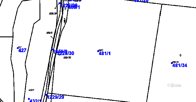 Parcela st. 481/1 v KÚ Vrhaveč u Klatov, Katastrální mapa
