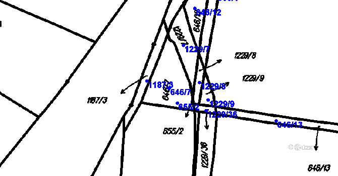 Parcela st. 646/7 v KÚ Vrhaveč u Klatov, Katastrální mapa