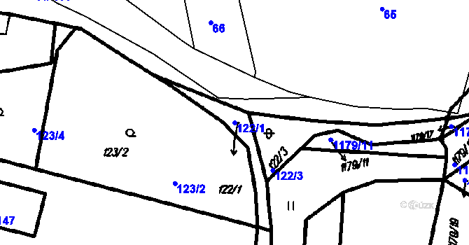 Parcela st. 122/1 v KÚ Vrhaveč u Klatov, Katastrální mapa