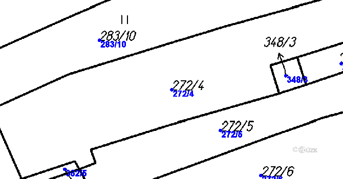 Parcela st. 272/4 v KÚ Vrhaveč u Klatov, Katastrální mapa