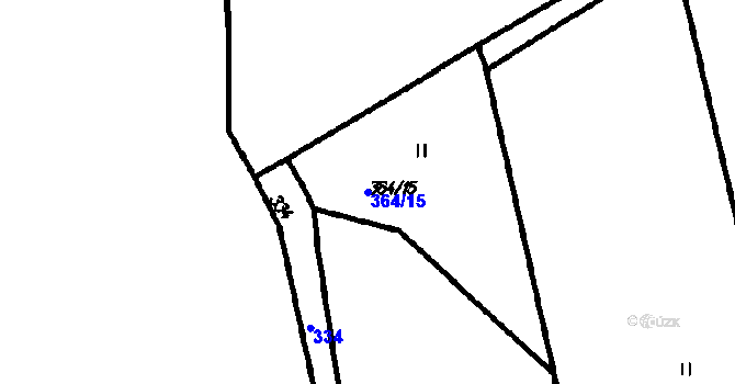 Parcela st. 364/15 v KÚ Vrhaveč u Klatov, Katastrální mapa
