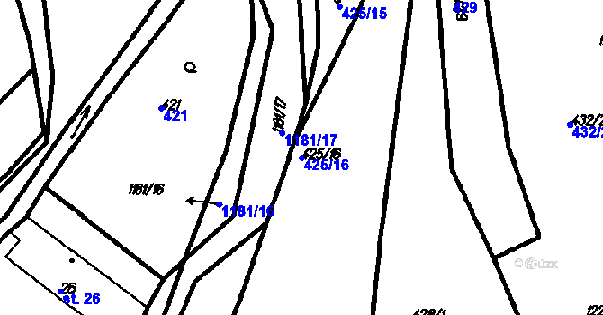 Parcela st. 425/16 v KÚ Vrhaveč u Klatov, Katastrální mapa