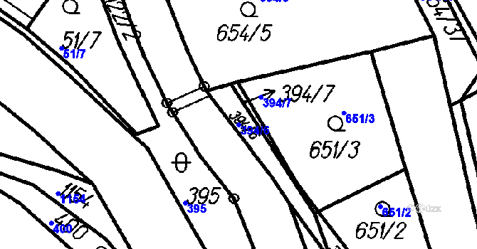 Parcela st. 394/6 v KÚ Vrhaveč u Klatov, Katastrální mapa