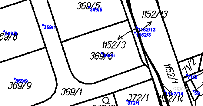 Parcela st. 369/6 v KÚ Vrhaveč u Klatov, Katastrální mapa