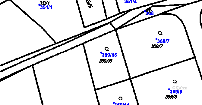 Parcela st. 369/15 v KÚ Vrhaveč u Klatov, Katastrální mapa
