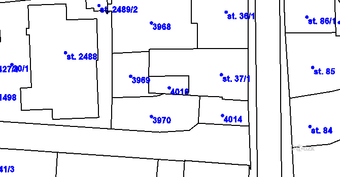 Parcela st. 37/3 v KÚ Vrchlabí, Katastrální mapa