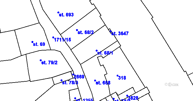 Parcela st. 68/1 v KÚ Vrchlabí, Katastrální mapa