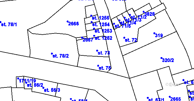 Parcela st. 73 v KÚ Vrchlabí, Katastrální mapa