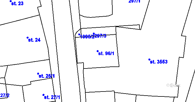 Parcela st. 96/1 v KÚ Vrchlabí, Katastrální mapa