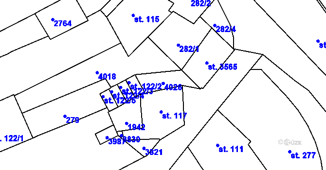 Parcela st. 122/6 v KÚ Vrchlabí, Katastrální mapa