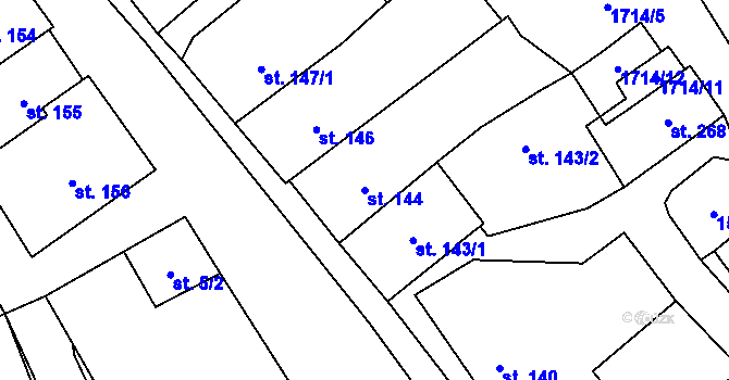 Parcela st. 144 v KÚ Vrchlabí, Katastrální mapa