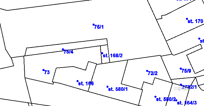 Parcela st. 168/2 v KÚ Vrchlabí, Katastrální mapa