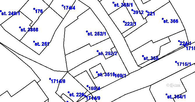 Parcela st. 252/2 v KÚ Vrchlabí, Katastrální mapa