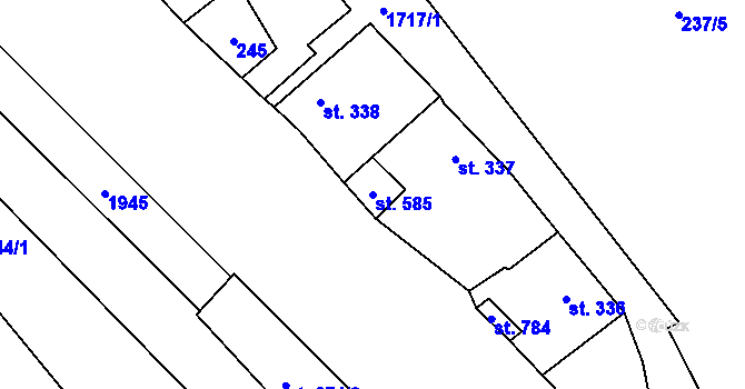 Parcela st. 585 v KÚ Vrchlabí, Katastrální mapa
