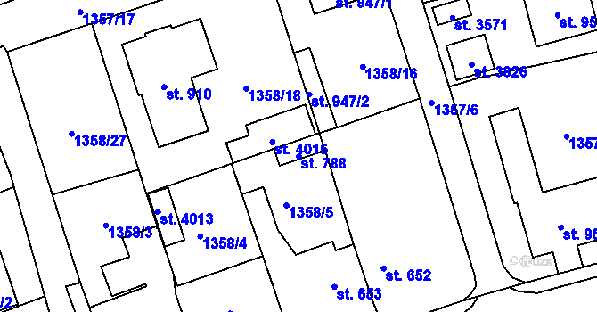 Parcela st. 788 v KÚ Vrchlabí, Katastrální mapa