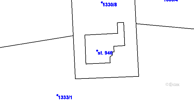 Parcela st. 946 v KÚ Vrchlabí, Katastrální mapa