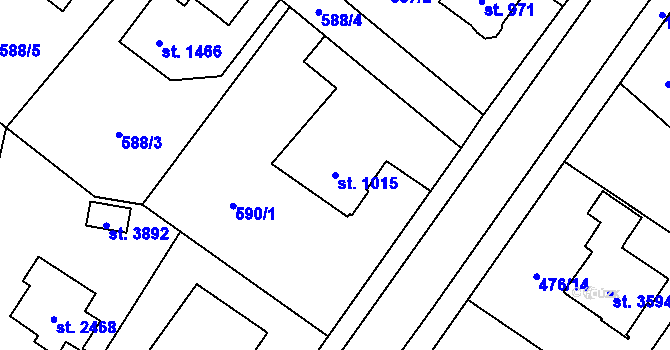 Parcela st. 1015 v KÚ Vrchlabí, Katastrální mapa