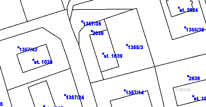 Parcela st. 1039 v KÚ Vrchlabí, Katastrální mapa