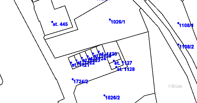 Parcela st. 1126 v KÚ Vrchlabí, Katastrální mapa