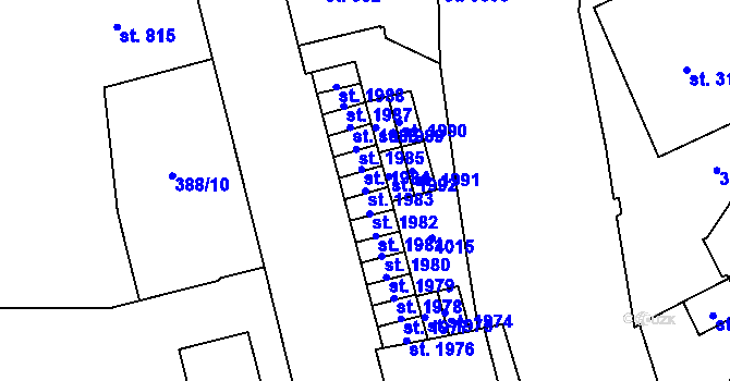 Parcela st. 1983 v KÚ Vrchlabí, Katastrální mapa