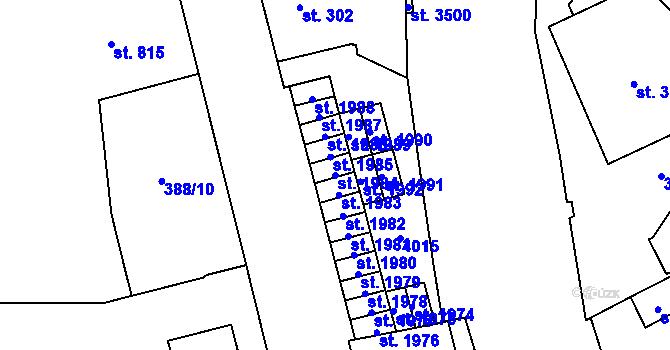 Parcela st. 1984 v KÚ Vrchlabí, Katastrální mapa