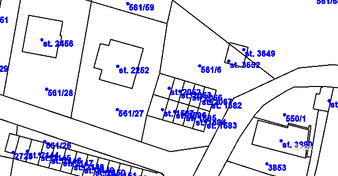 Parcela st. 2052 v KÚ Vrchlabí, Katastrální mapa
