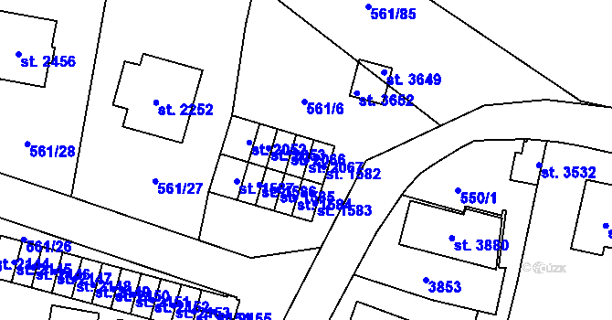 Parcela st. 2067 v KÚ Vrchlabí, Katastrální mapa