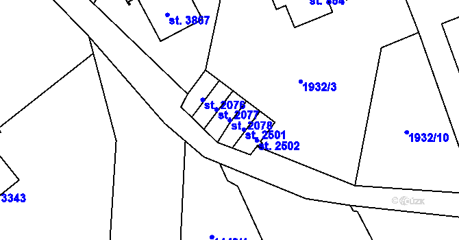 Parcela st. 2078 v KÚ Vrchlabí, Katastrální mapa