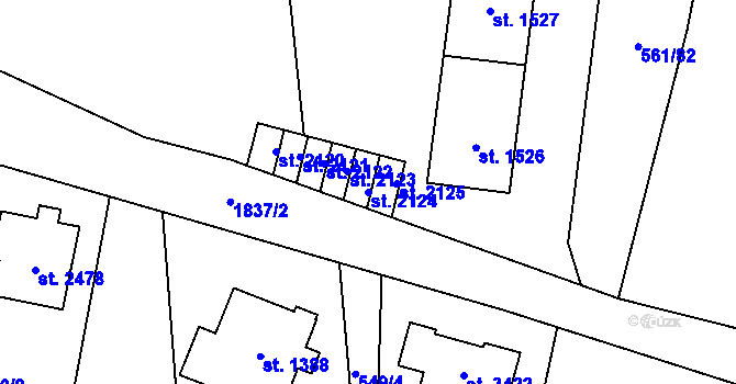 Parcela st. 2124 v KÚ Vrchlabí, Katastrální mapa
