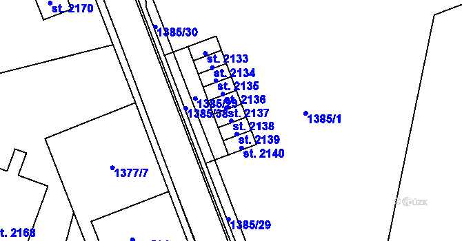 Parcela st. 2138 v KÚ Vrchlabí, Katastrální mapa