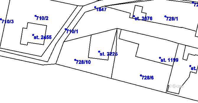 Parcela st. 2225 v KÚ Vrchlabí, Katastrální mapa