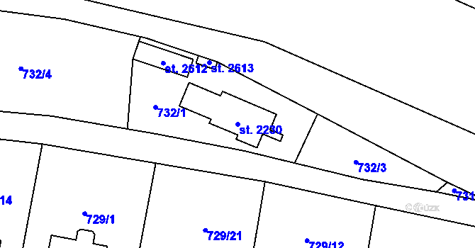 Parcela st. 2230 v KÚ Vrchlabí, Katastrální mapa