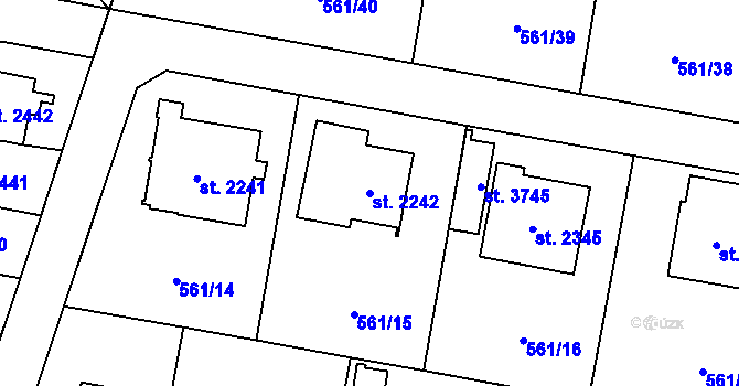 Parcela st. 2242 v KÚ Vrchlabí, Katastrální mapa
