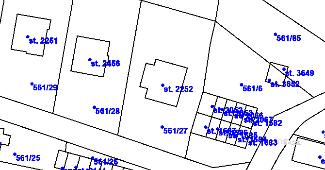 Parcela st. 2252 v KÚ Vrchlabí, Katastrální mapa
