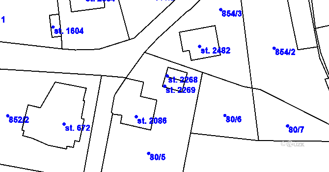 Parcela st. 2269 v KÚ Vrchlabí, Katastrální mapa
